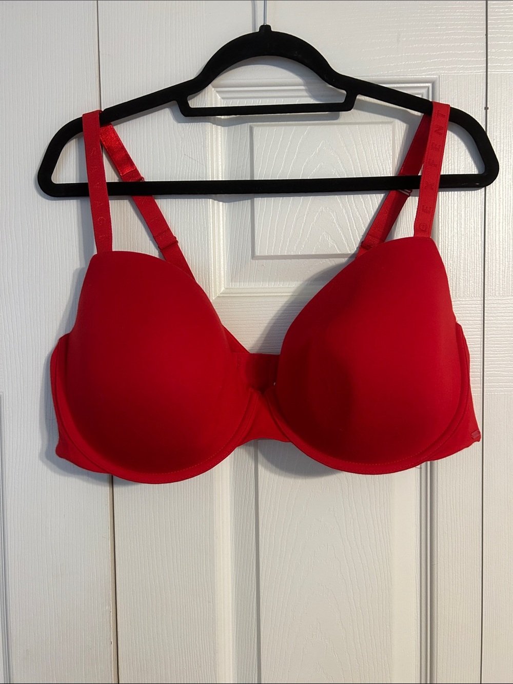 Savage X Fenty Red T-Shirt Bra Underwire Adjustable Straps 42DDD Full Coverage
